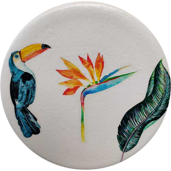 بشقاب دیوارکوب سفالی مدل برگ های استوایی مجموعه 6 عددی