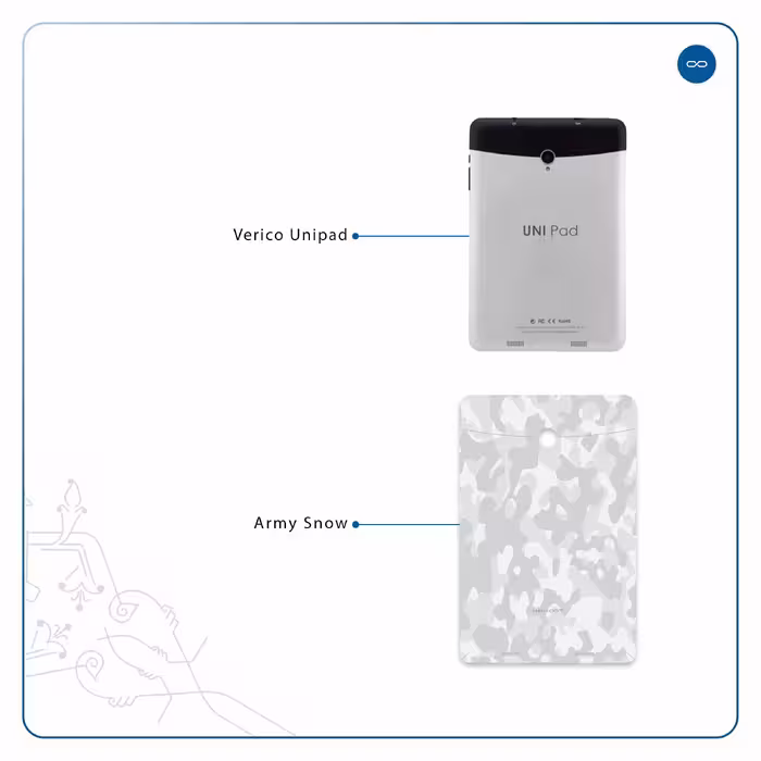 برچسب پوششی ماهوت مدل Army-Snow مناسب برای تبلت وریکو Unipad