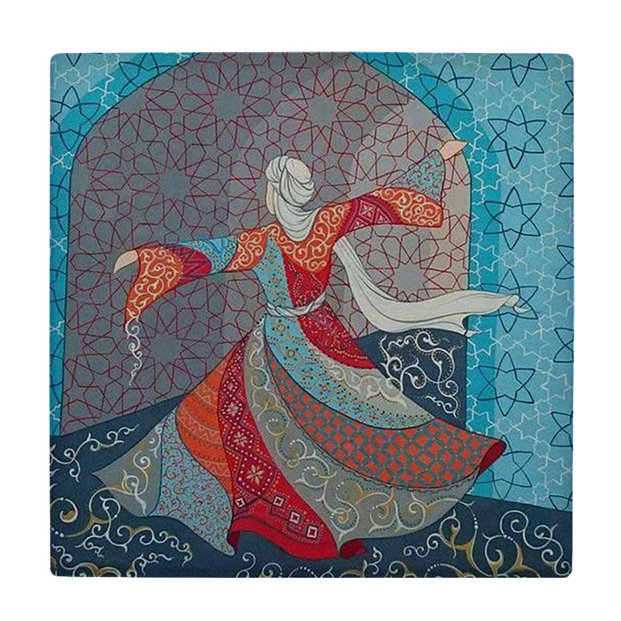  کاشی کارنیلا طرح سماع صوفی کد wkk1413