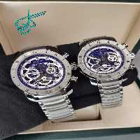 خرید ست ساعت زنانه و مردانه بولگاری موتور ساخت کشور ژاپن کوارتز جنس استیل رنگ ثابت و ضدحساسیت کیفیت A    شرکتی کد 2115556 - ردگل