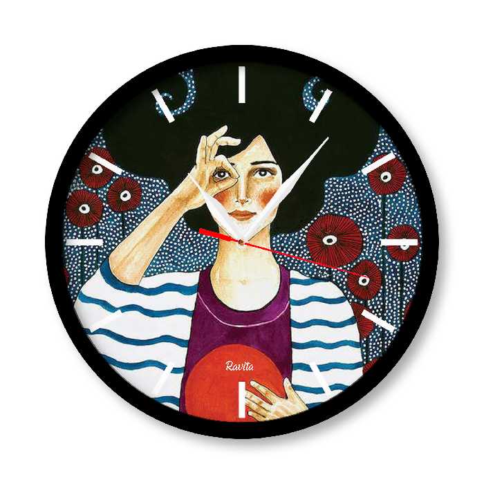 ساعت دیواری راویتا مدل دخترانه طرح 1169