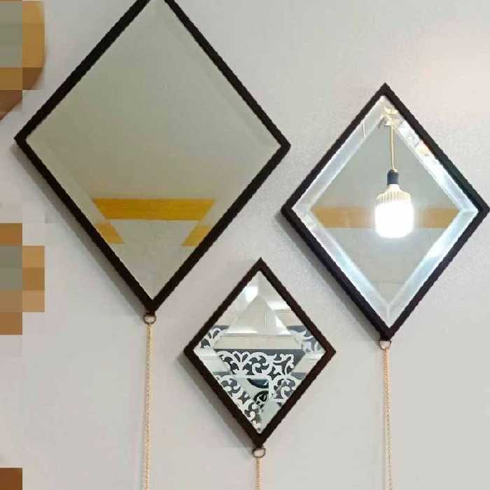 اینه لوزی سه سایزی قهوه ای