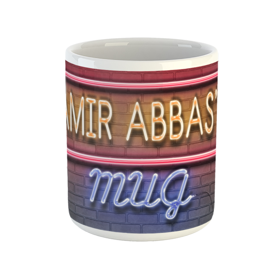 ماگ طرح تابلو نئون مدل امیرعباس