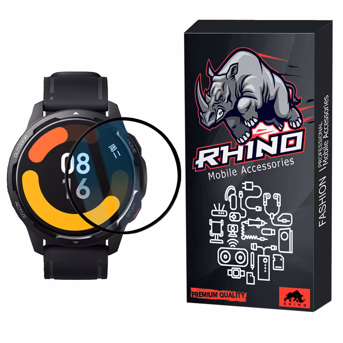 محافظ صفحه نمایش راینو مدل PMMA مناسب برای ساعت هوشمند شیائومی Mi Watch Color 2