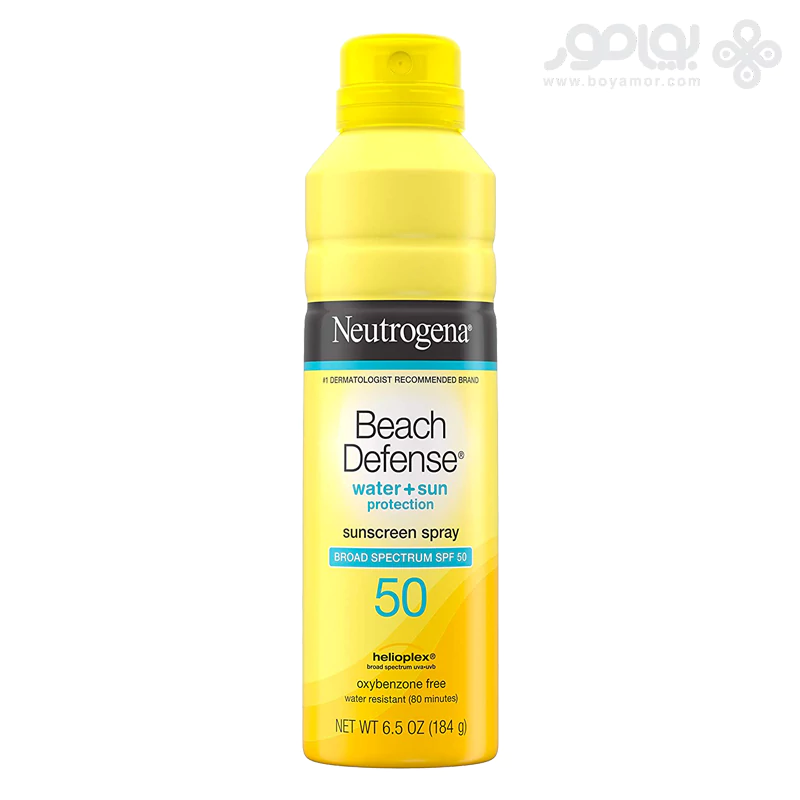 اسپری ضد آفتاب نوتروژینا مدل BEACH DEFENSE حاوی SPF50 وزن 184 گرم