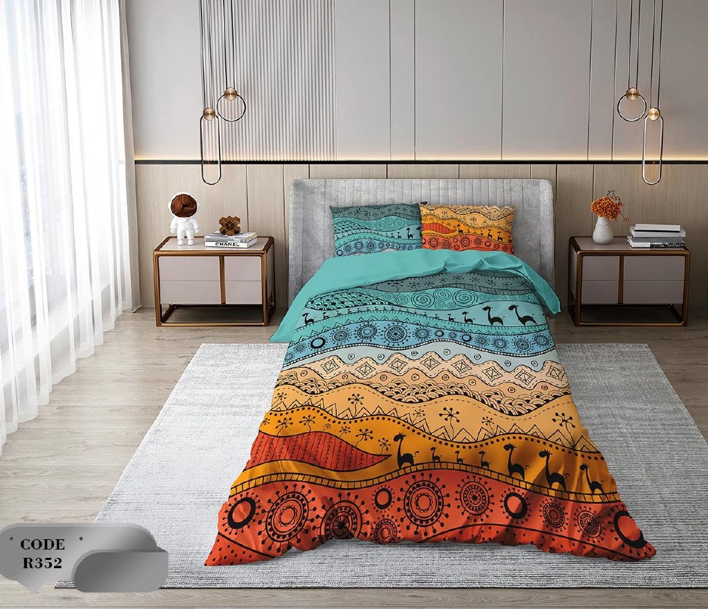 سرویس روتختی 2 نفره 6 تکه ابعاد 2.25 ×2.35 کشدار ضد حساسیت و عرق کد R352 | ست خواب و ست روتختی