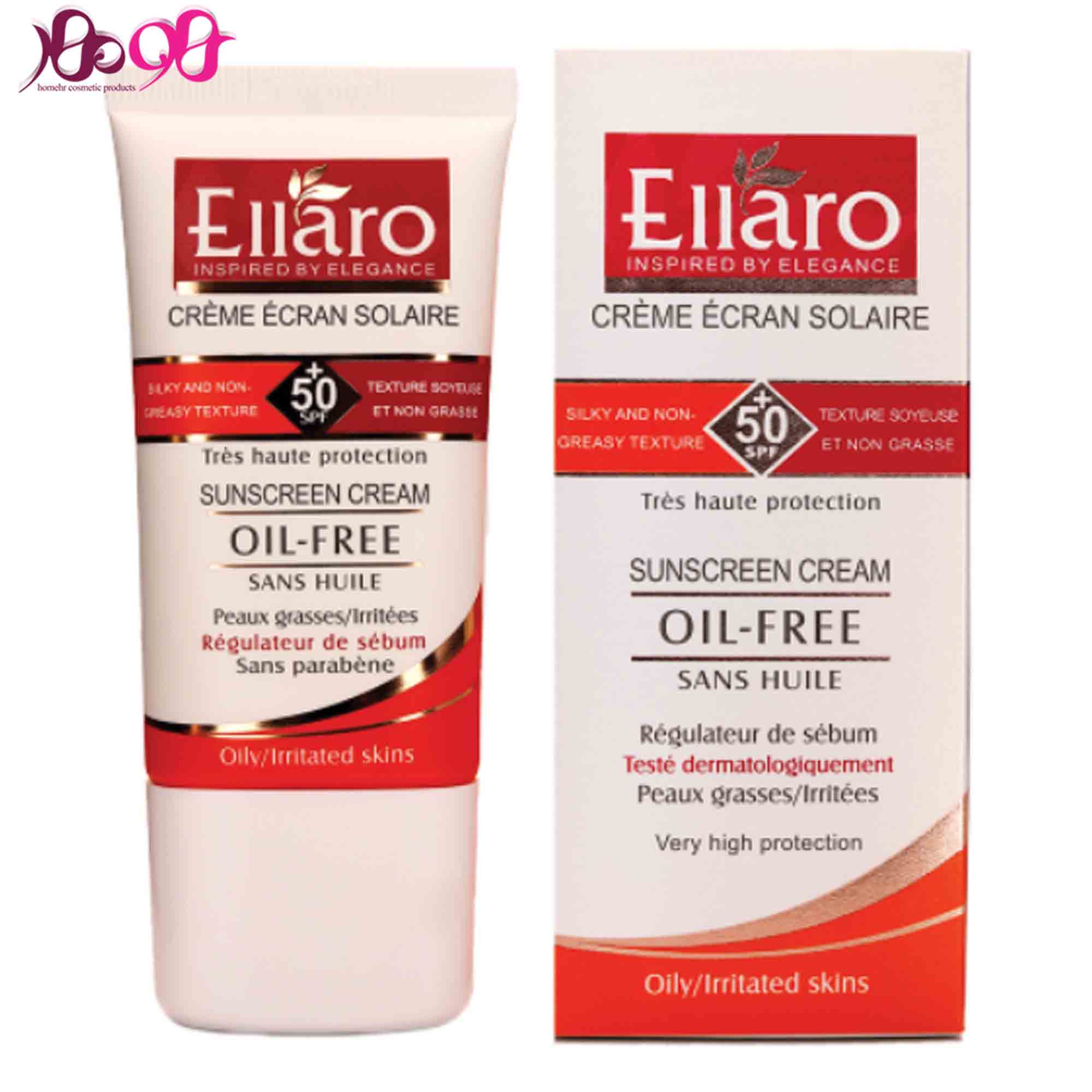 ضد آفتاب فاقد چربی الارو با رنگ بژ طبیعی و SPF 50 حجم 50 میل - Ellaro