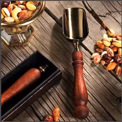 قاشق آجیل خوری دسته چوبی