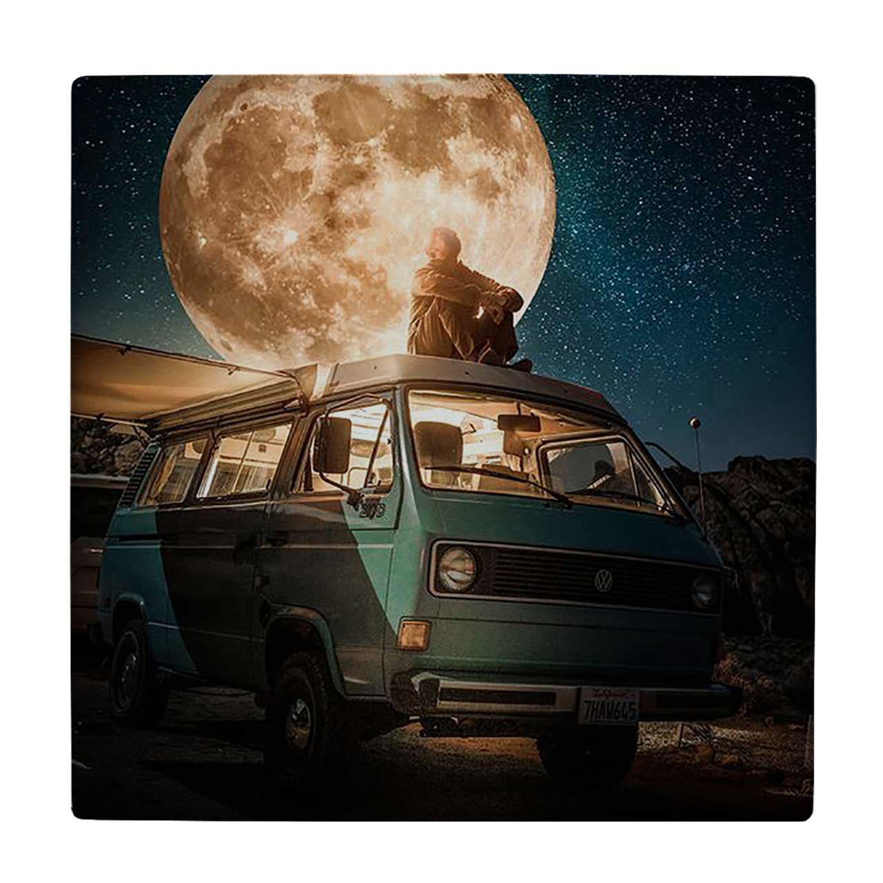  کاشی کارنیلا طرح فولکس واگن و ماه کد wkk1285