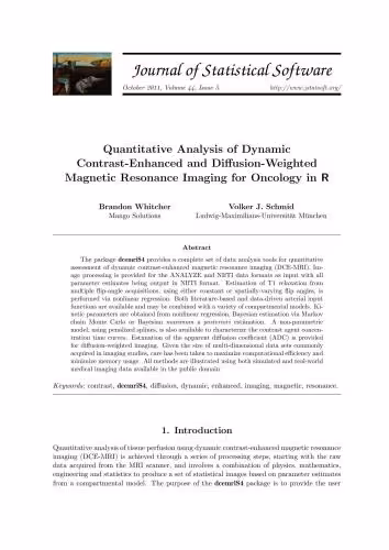 خرید و دانلود نسخه کامل کتاب Quantitative Analysis of Dynamic Contrast-Enhanced and Diffusion-Weighted Magnetic Resonance Imaging for Oncology in R   Code   Data