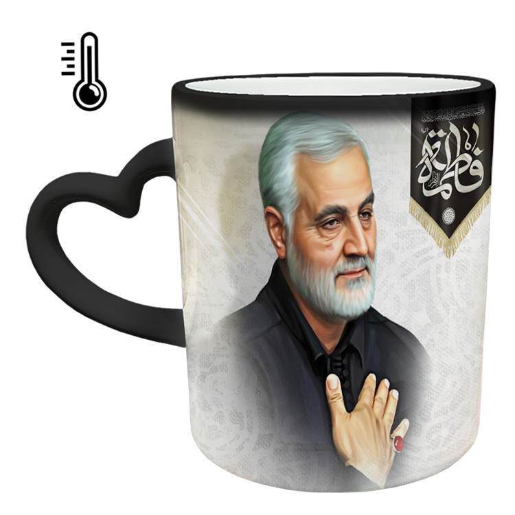 ماگ حرارتی مدل دسته قلبی طرح سردار سلیمانی کد 69