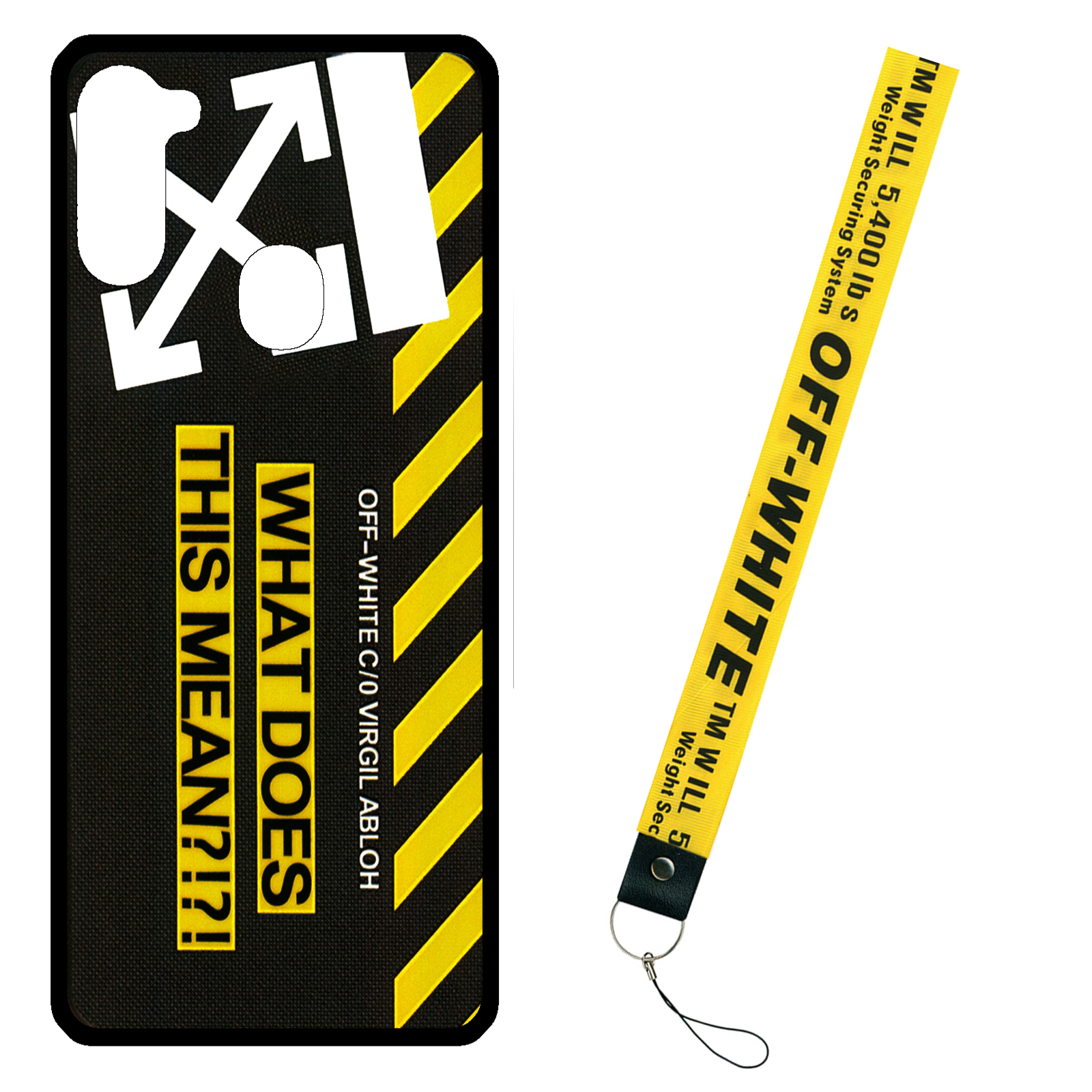 کاور طرح Off white  کد  2136  مناسب برای گوشی موبایل سامسونگ Galaxy A11 به همراه بند