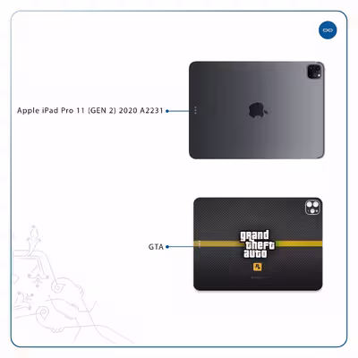 برچسب پوششی ماهوت مدل Gta-Game مناسب برای تبلت اپل iPad Pro 11 (GEN 2) 2020 A2231