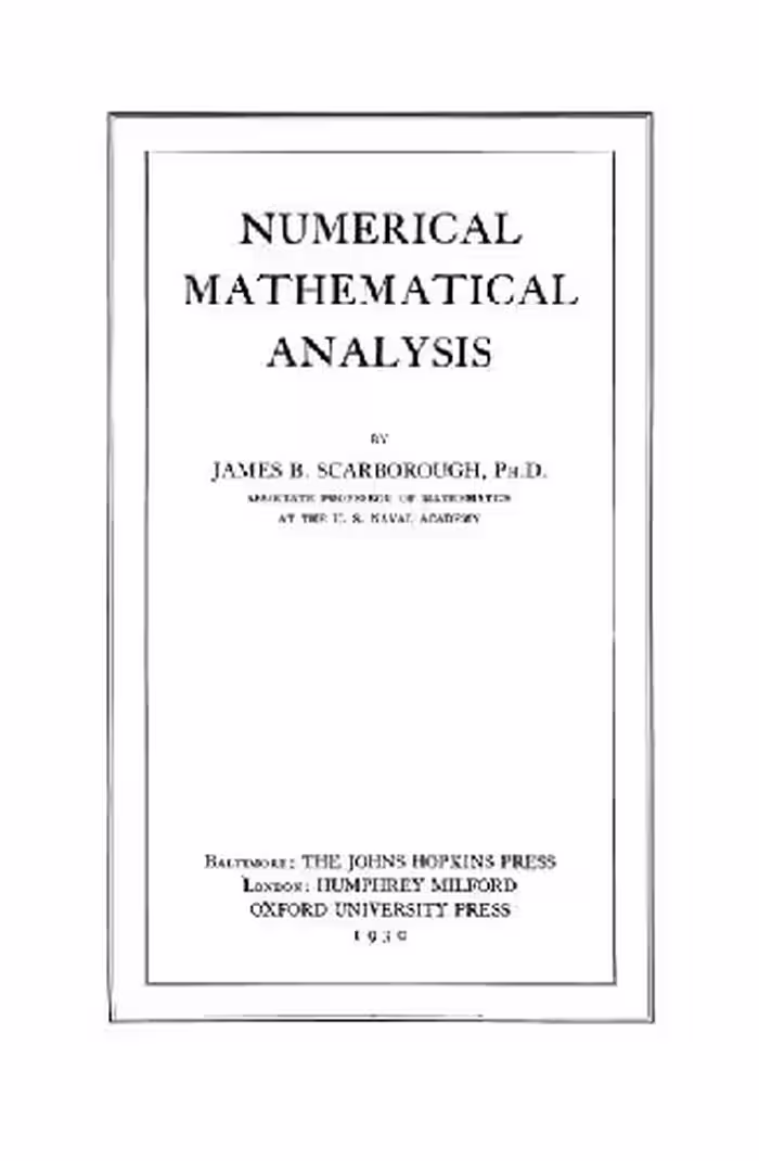 خرید و دانلود نسخه کامل کتاب Numerical Mathematical Analysis