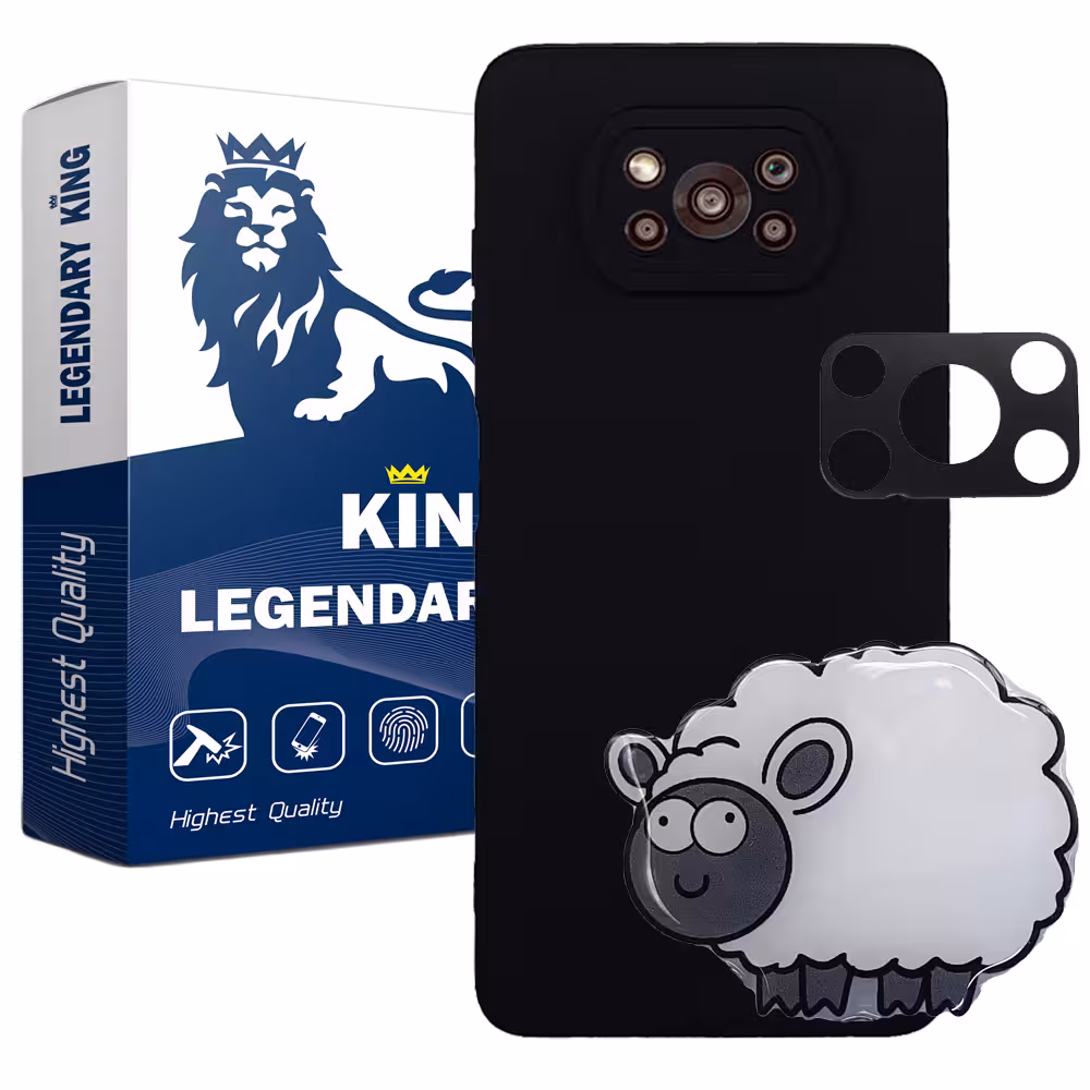 کاور لاین کینگ مدل ببعی مناسب برای گوشی موبایل شیایومی Poco X3 X3 Pro به همراه پایه نگهدارنده و محافظ لنز