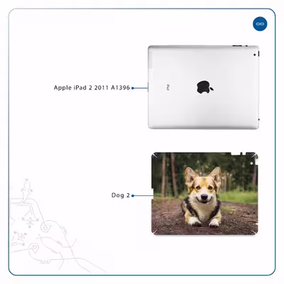 برچسب پوششی ماهوت مدل Dog-2 مناسب برای تبلت اپل iPad 2 2011 A1396