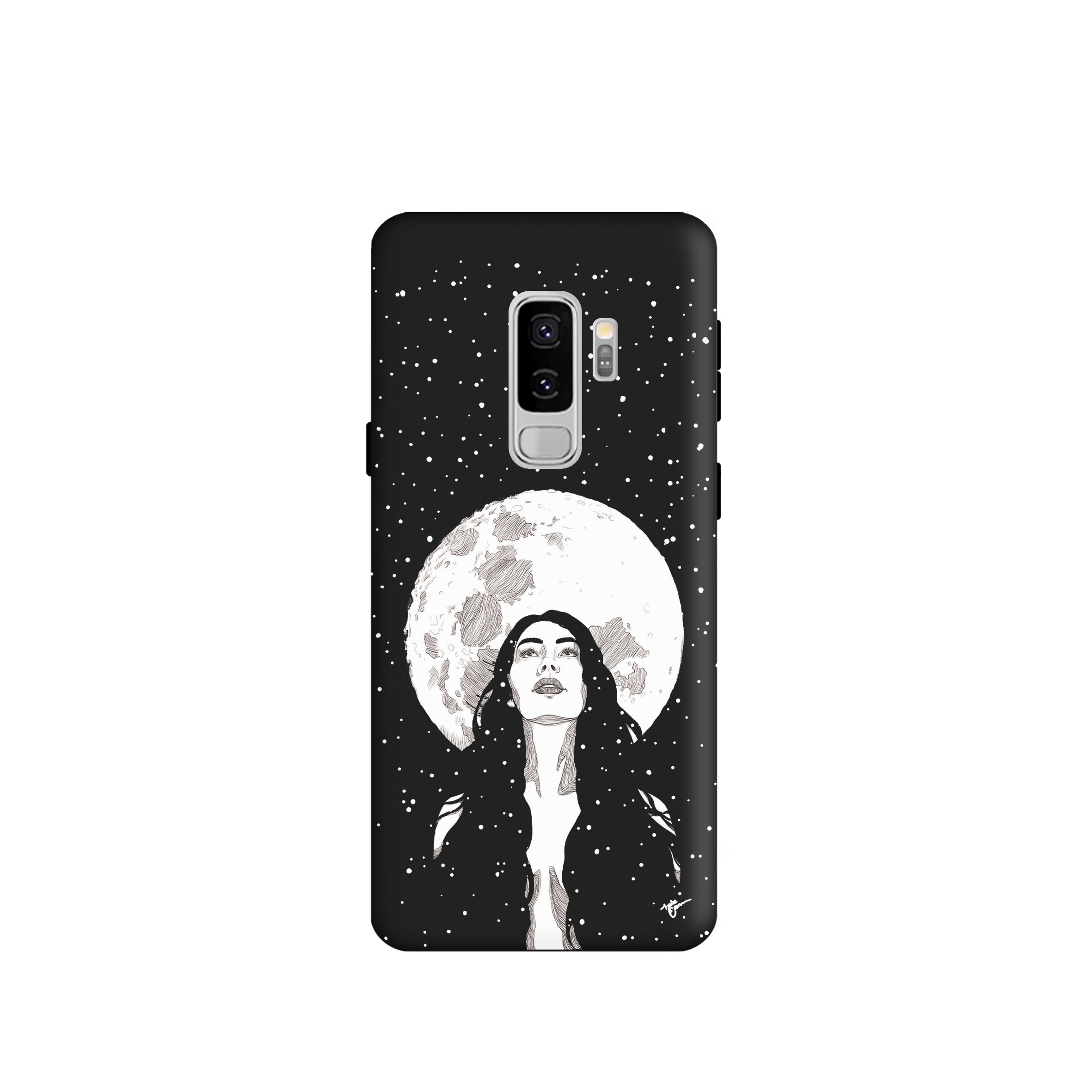 کاور طرح دختر و ماه مینیمال کد y6012 مناسب برای گوشی موبایل سامسونگ  Galaxy S9 Plus