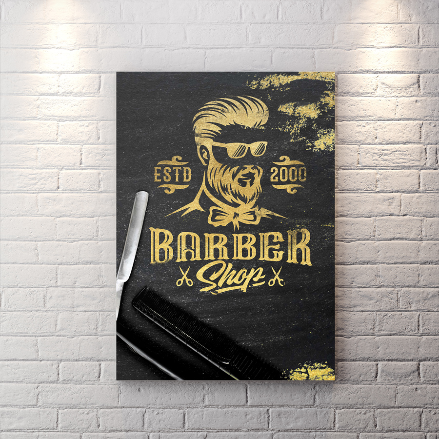 تابلو دکوراتیو  آرایشگاه مردانه BAs-9607