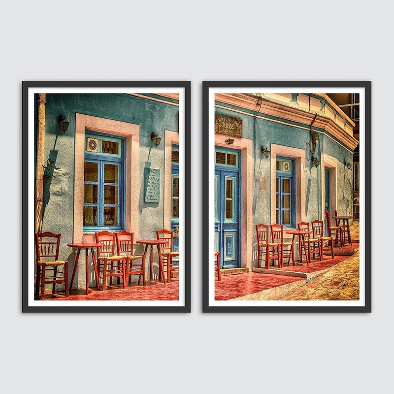 تابلو دکوراتیو طرح کوچه های رنگی اروپا ... سایز 40.60 (پس کرایه)