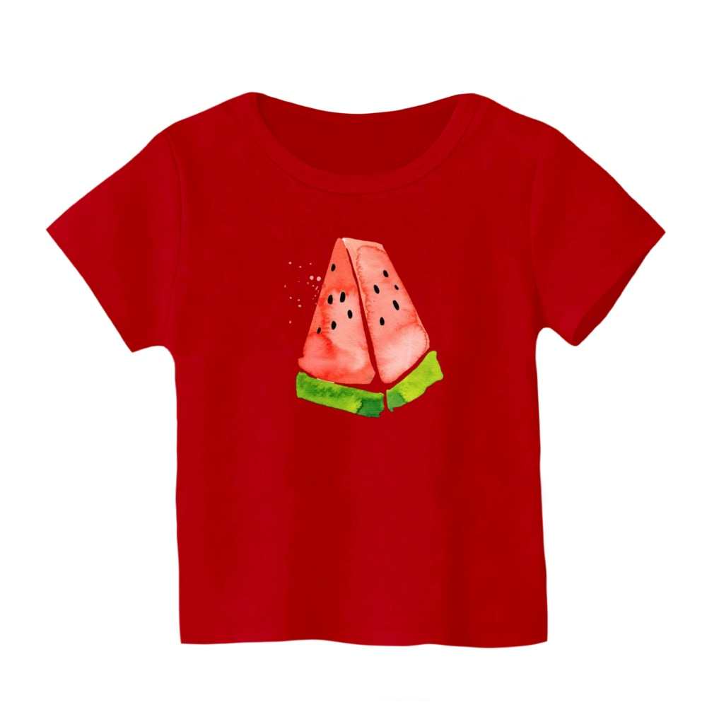 تی شرت آستین کوتاه بچگانه مدل هندوانه یلدایی کد 39 رنگ قرمز