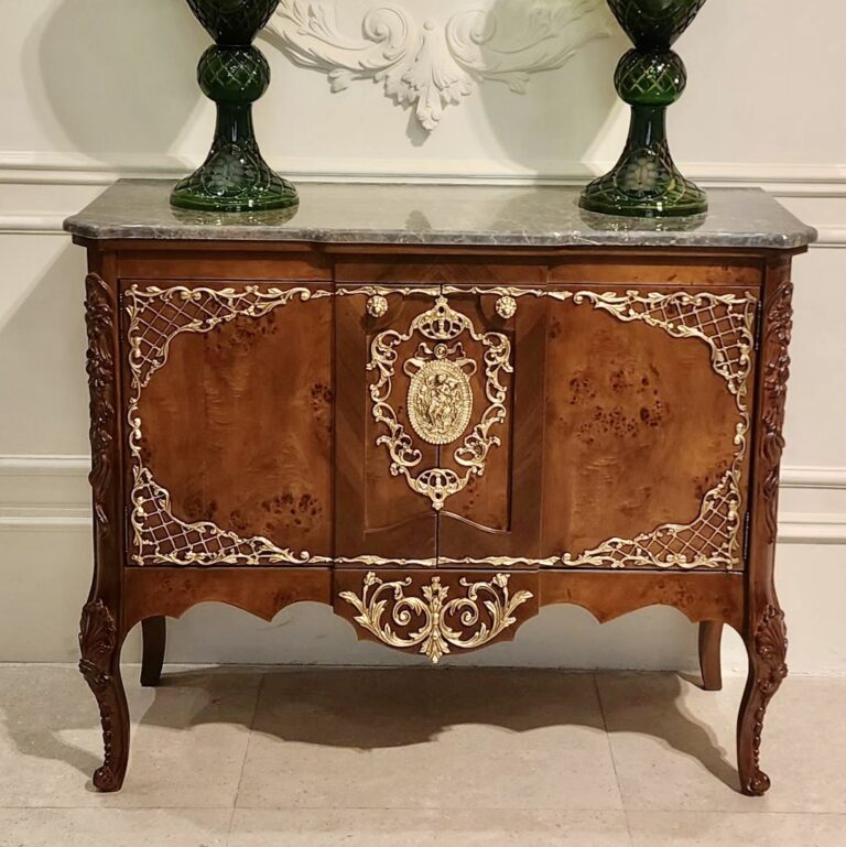 کنسول بدون آینه برنزکوب صفحه سنگ