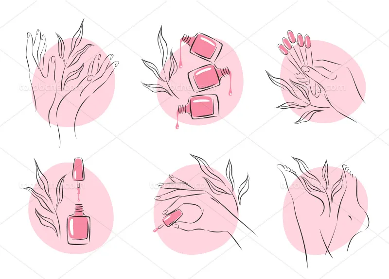 وکتور لاک ناخن مناسب برای طراحی لوگو | گرافیک با طعم تربچه