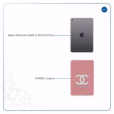 برچسب پوششی ماهوت مدل CHANEL-Logo مناسب برای تبلت اپل iPad mini (GEN 5) 2019 A2125