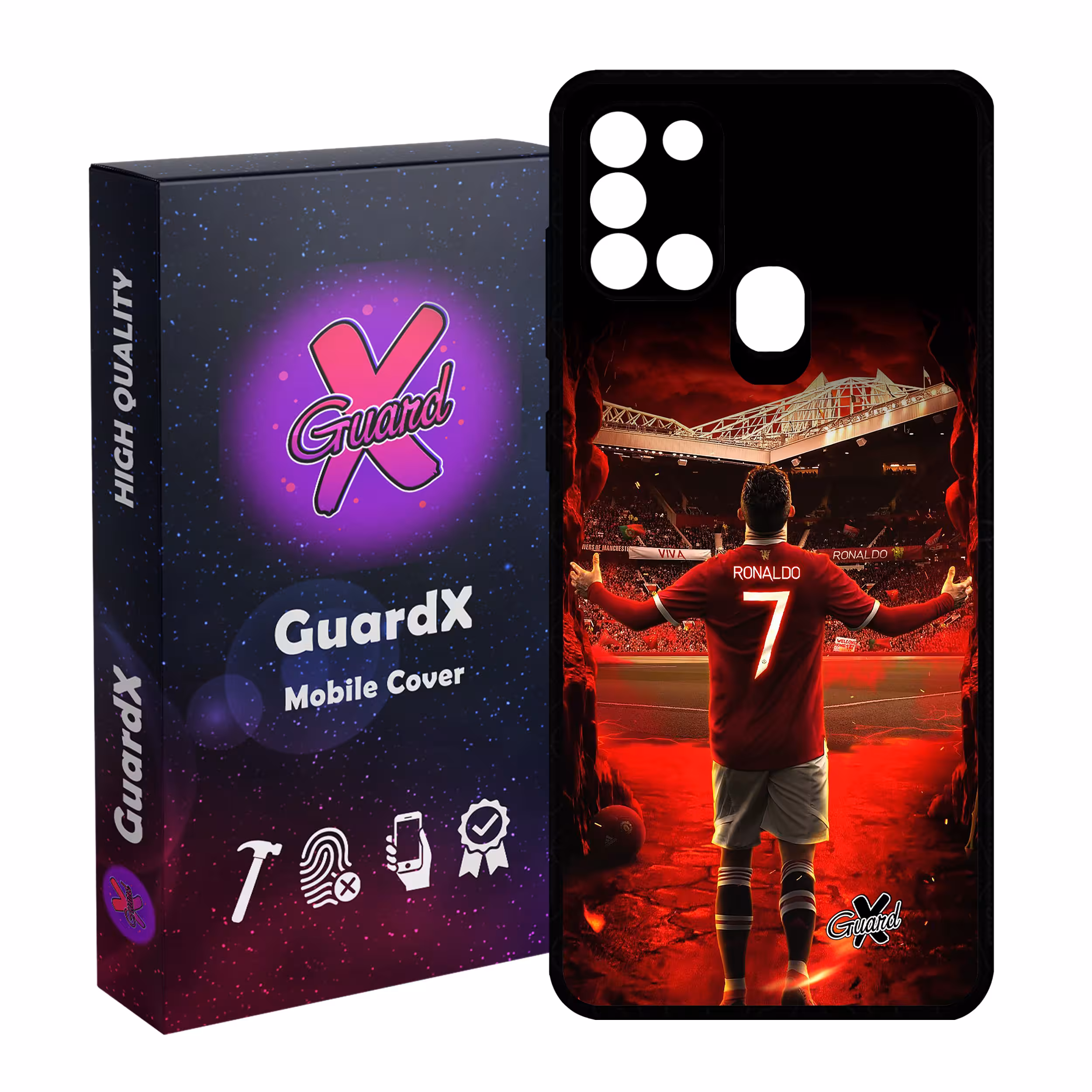 کاور گارد ایکس طرح Ronaldo مدل Glass10397 مناسب برای گوشی موبایل سامسونگ Galaxy A21s
