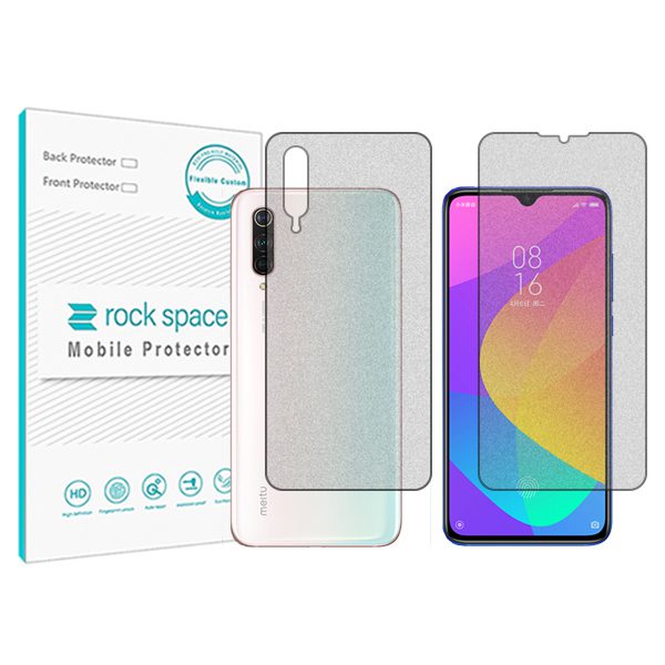 گلس صفحه نمایش و پشت گوشی شیائومی CC9 Meitu Version مدل نانو هیدروژل مات برند راک اسپیس کد SS
