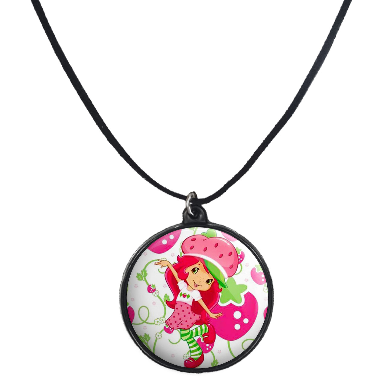 گردنبند پرمانه طرح دختر توت فرنگی کد pmb.1649 مدل دو طرفه