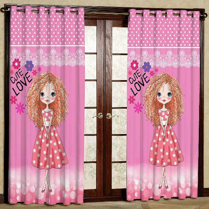 پرده مدل دختر هازان پانچی کد 1110 سایز 140x200 سانتی متر