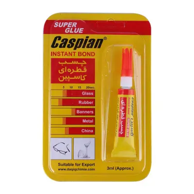 چسب قطره ای کاسپین مدل super glue حجم 3 گرم بسته 12 عددی