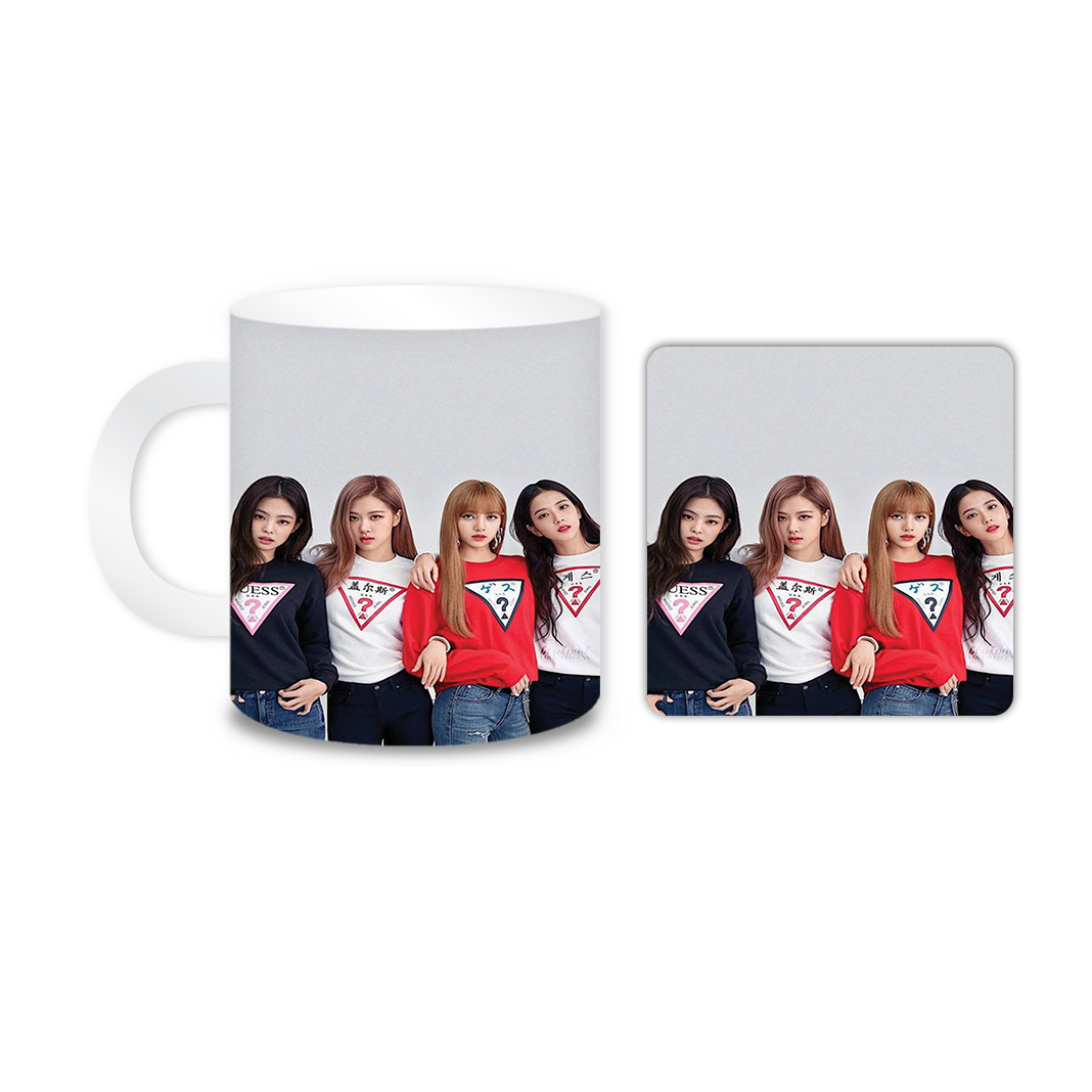 ماگ مدل Black Pink کد 2341 به همراه زیر لیوانی