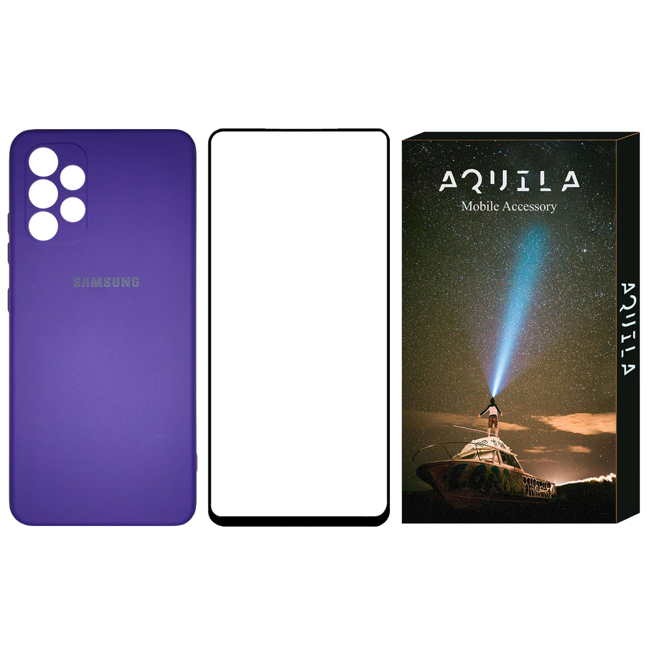 کاور آکوییلا مدل SLCN1 مناسب برای گوشی موبایل سامسونگ Galaxy A52S 5G به همراه محافظ صفحه نمایش