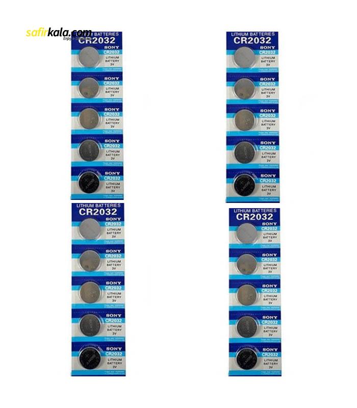 باتری سکه ای سونی مدل CR2032 بسته 20 عددی