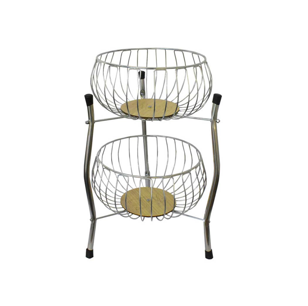 سبد سیب زمینی و پیاز دو طبقه استیل