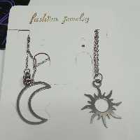 گردنبند ست ماه و ستاره نقره ای