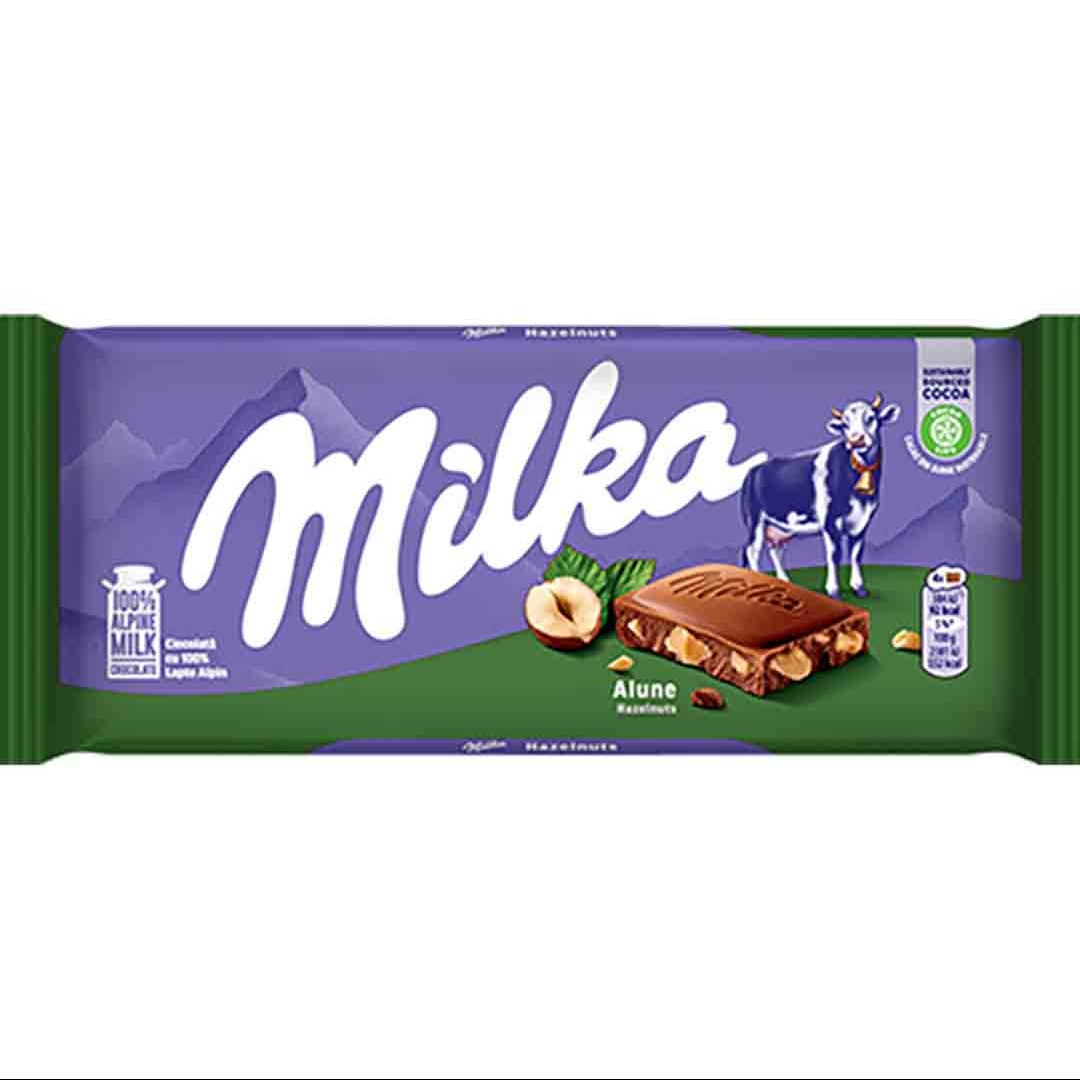 شکلات با فندق 100 گرم میلکا Milka