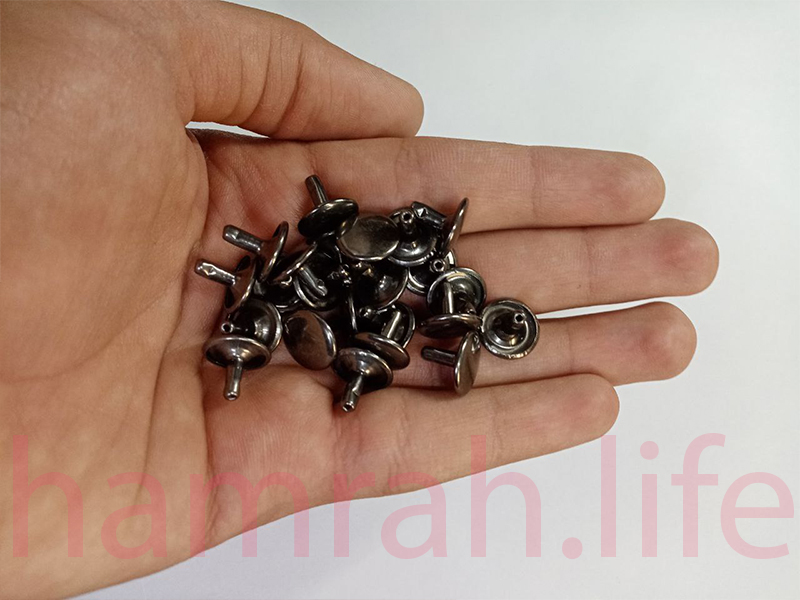 پرچ زیر و رو دو رو کف 12 پایه 9 رنگ بلک نیکل