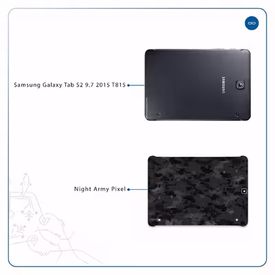 برچسب پوششی ماهوت مدل Night-Army-Pixel مناسب برای تبلت سامسونگ Galaxy Tab S2 9.7 2015 T815