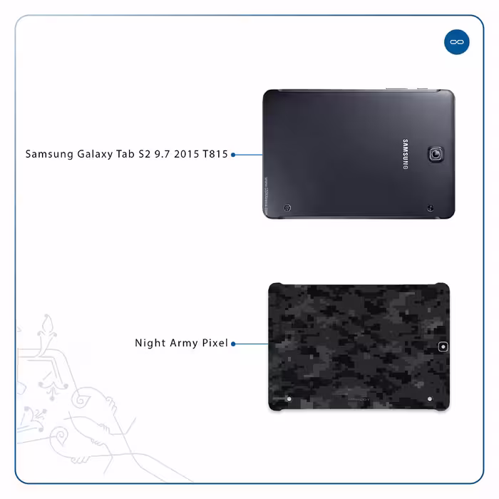 برچسب پوششی ماهوت مدل Night-Army-Pixel مناسب برای تبلت سامسونگ Galaxy Tab S2 9.7 2015 T815