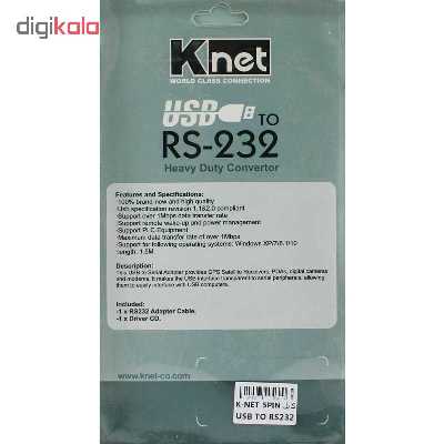 کابل تبدیل USB به RS-232 کی نت مدل azborn01 طول 1.5 متر
