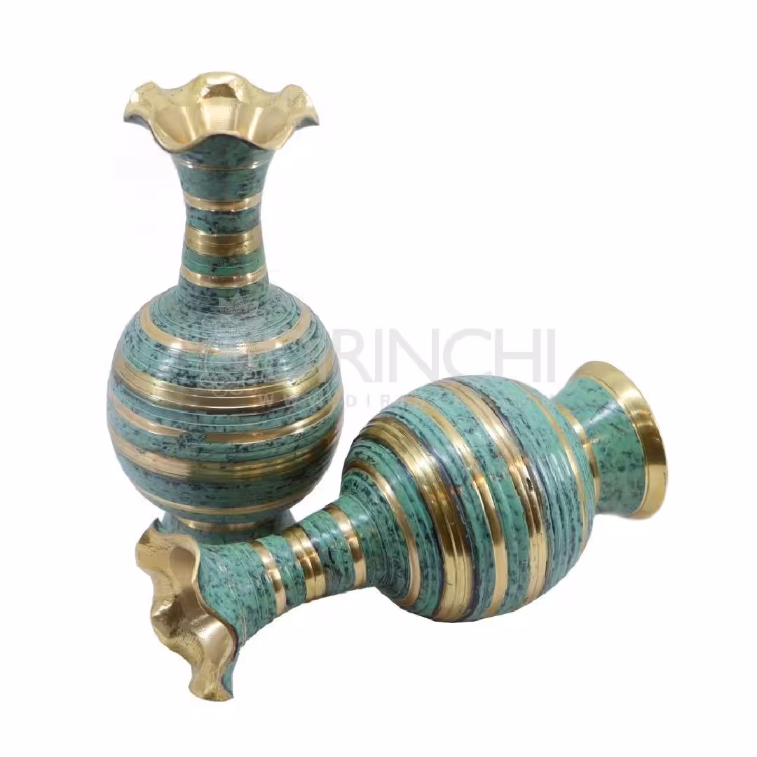 گلدان برنجی پتینه