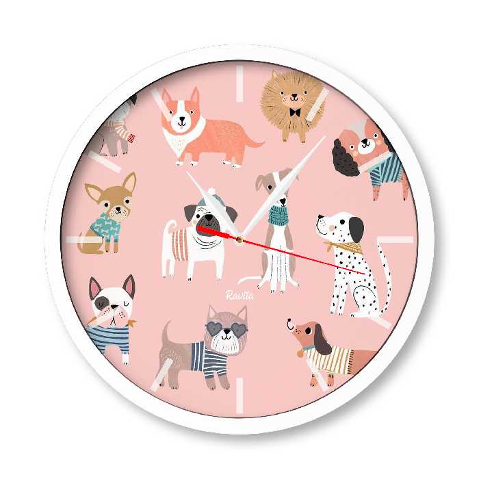 ساعت دیواری راویتا طرح سگ کد 1308