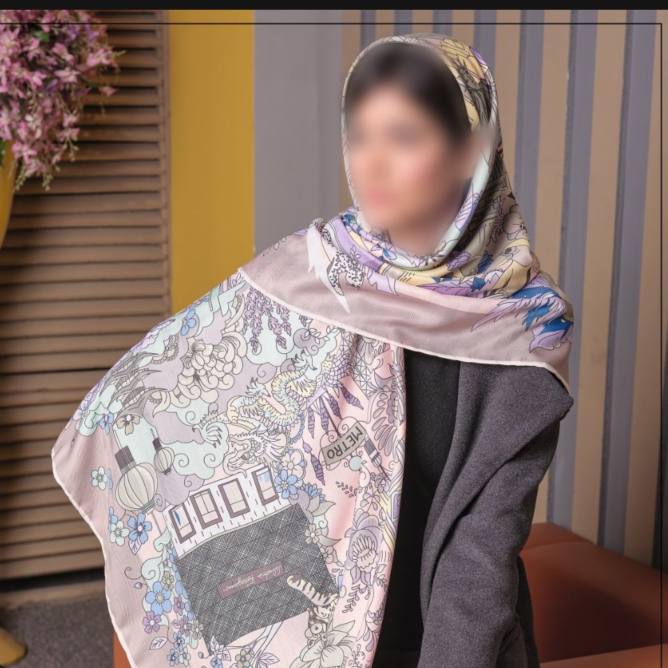 روسری نخ کشمیر وارداتی (دور دست دوز)