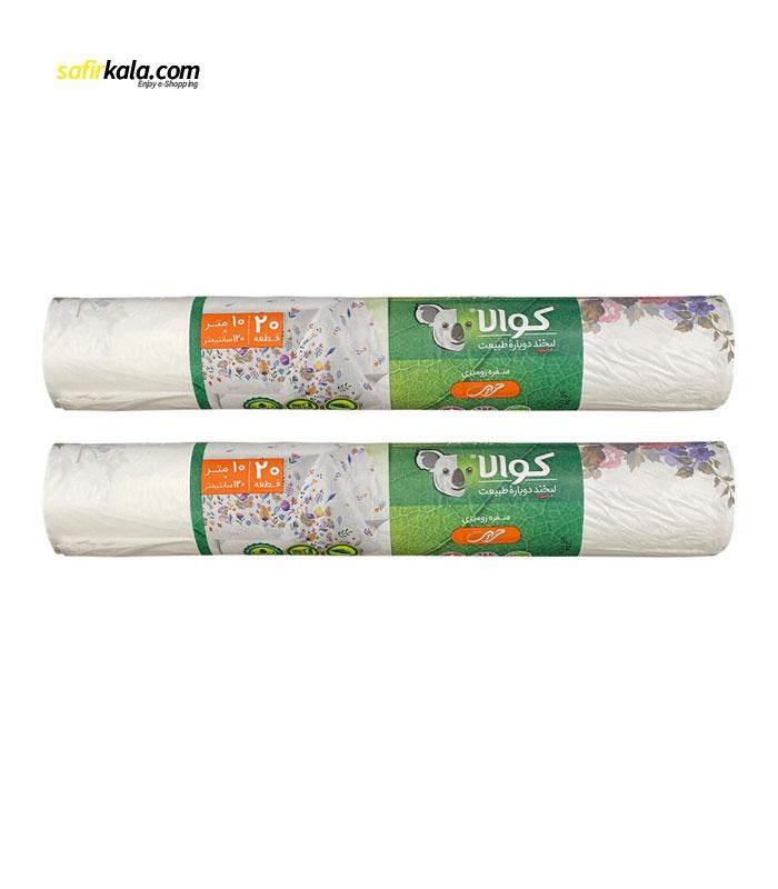 سفره یکبار مصرف کوالا مدل silk طرح گل سرخ رول 10 متری بسته 2 عددی