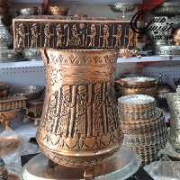 ست سطل زباله  و جا دستمال کاغذی مسی