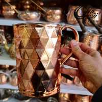 پارچ مسی راسته طرح سه بعدی