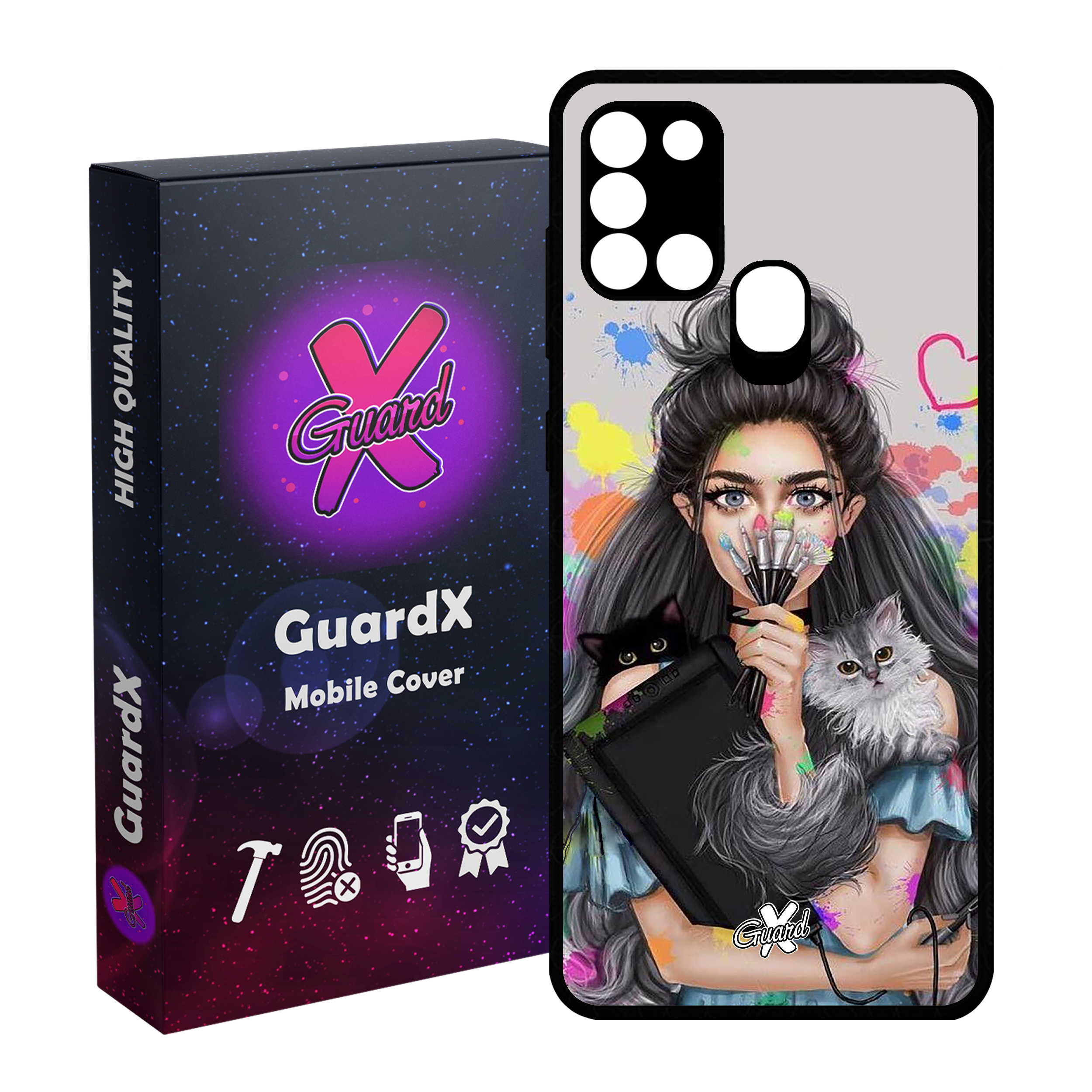 کاور گارد ایکس طرح Girl مدل Glass10386 مناسب برای گوشی موبایل سامسونگ Galaxy A21s