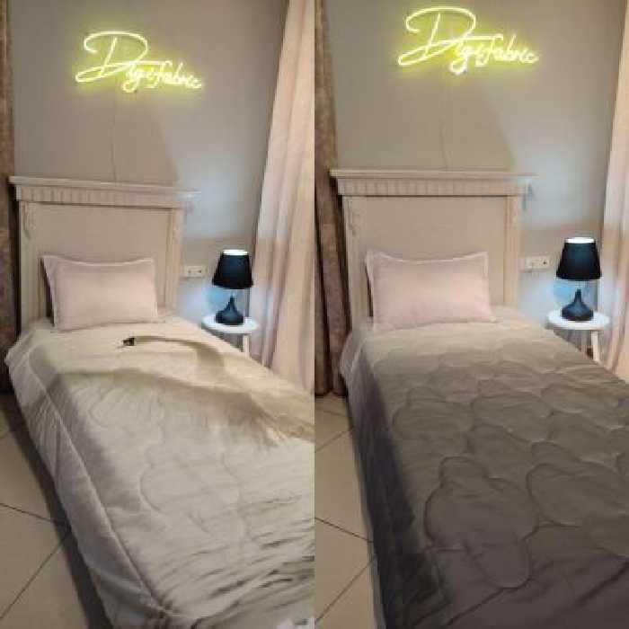 لحاف یک نفره طرح قو و طیفی طوسی